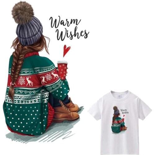 Beautiful Girl Patches For Clothes Heat Transfer Thermal Stickers DIY Washable T-Shirts Iron On Fashion Lady Transfer Applique