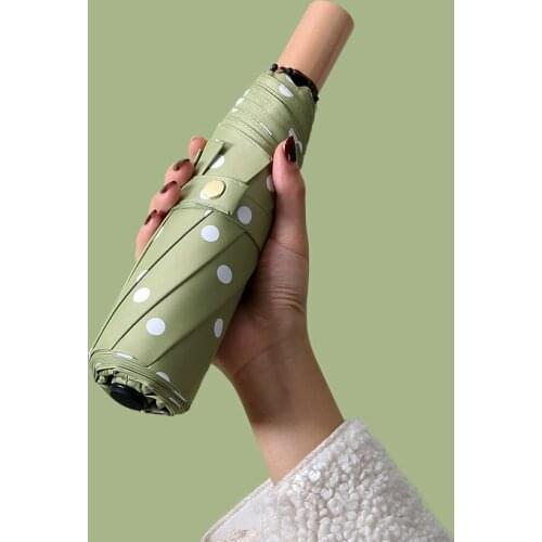 Creative Folding Umbrellas Black Plastic Sunscreen UV Sun Umbrella Korea Female Travel Umbrella Black Fashion Outdoor B50