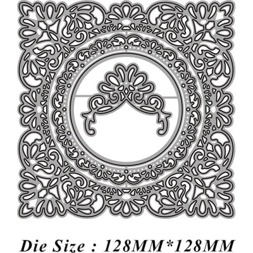 Square Lace New Metal Cutting Dies for 2021 Frame Edge No Stamps Scrapbooking Stencil Cuts Crafts Navidad Molds Die Pape