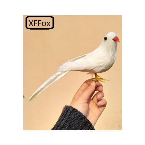 Small cute real life turned pigeon model foam&feather white dove bird doll about 22cm xf0073