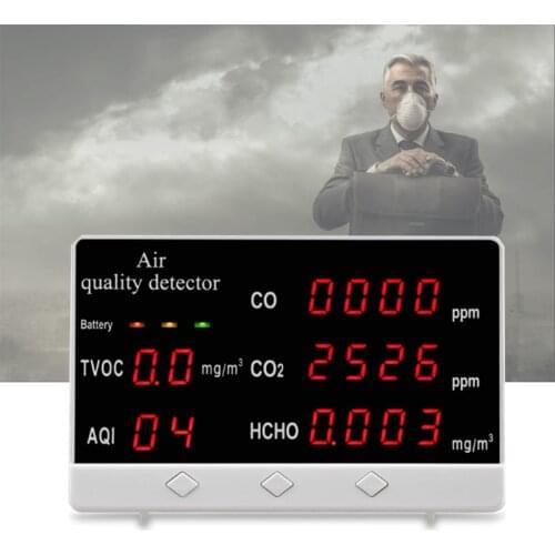 5 in1 CO2 Meter Multifunctional Air Quality Tester CO2 TVOC Meter Temperature Humidity Measuring Device Carbon Dioxide Monitor