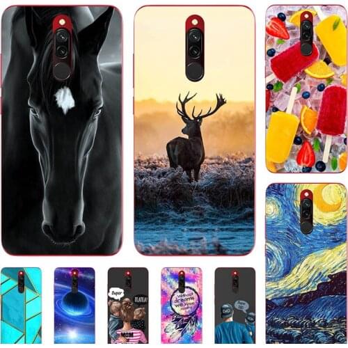 Fashion Bumper Cute Case For Xiaomi Redmi 8 Case For Redmi 8A 8 A Soft Silicone Cat Horse Flower Cover Back Shell