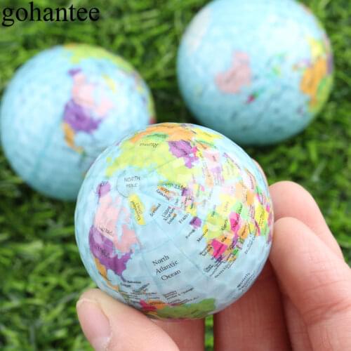 Gohantee 3pcs/Lot Globe Map Color Golf Balls Surlyn Practice Training Golf Balls 42.7mm Dia Golf Gift Balls for Beginner Trainer