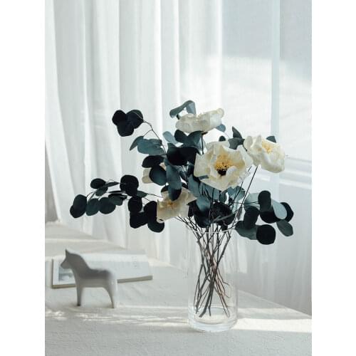 Natural Dried Flower Eucalyptus Leaf White Handmade Magnolia Flower Home Decor Bouquet Party Wedding Decoration Accessories