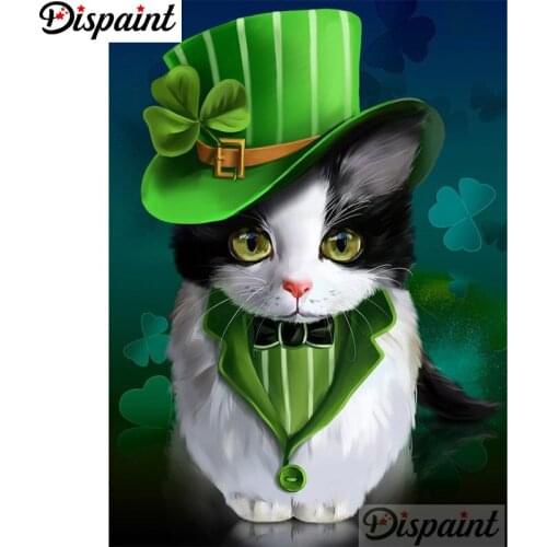 Dispaint Full Square/Round Drill 5D DIY Diamond Painting "Animal cat scenery" 3D Embroidery Cross Stitch Home Decor Gift A12966