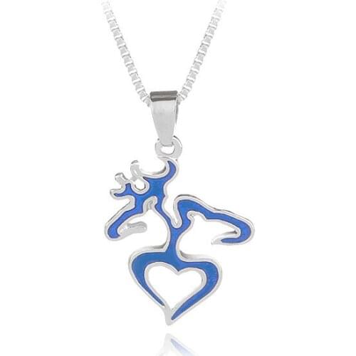 2018 New MINI Jewelry Creative Christmas gift Browning Deer Elk Love Heart Pendant Necklace Of Women Charmed Gift Choker