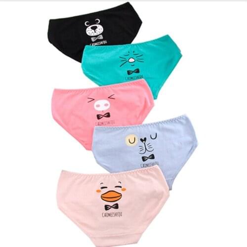 New Arrived 4Pcs/Lot Girl Panties Underwear Lace Briefs Cotton Lingerie Soft Comfortable Bowknot Cartoon Panty Wholesale 105-4