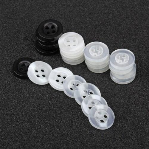 100pcs/lot Solid Color Mini Buttons Clear White Black Resin Round Flatback Buttons DIY Sewing Kids Shirt Garment Accessories