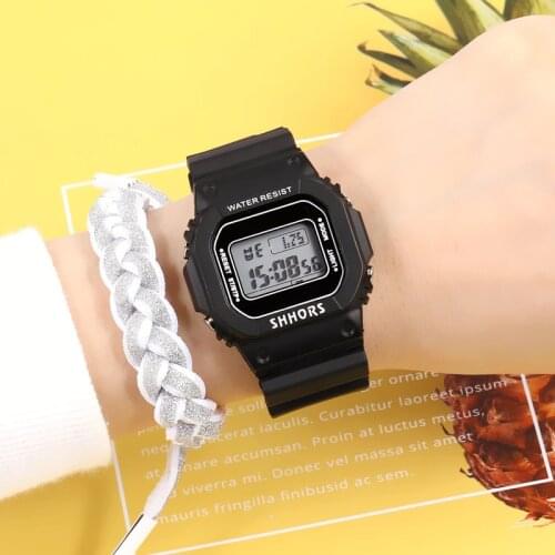 2019 Hot Popular Square Dial Women Student Sports Watches Fashion Casual LED Multifunction Mens Digital Watch Waterproof Watch
