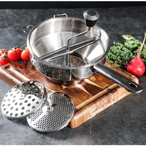 Manual Potato Masher Stainless Steel Rotary Food Mill Grinder Cutter for Making Puree of Vegetables Tomatoes Kitchen Tools
