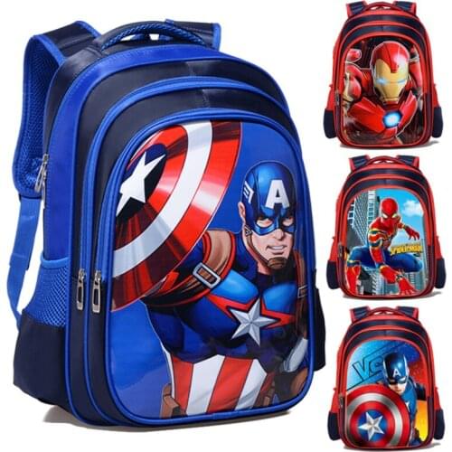 The Avengers Iron Man Captain America Boys Girls Children Kindergarten School bags Teenager Kids Schoolbags Student Backpack