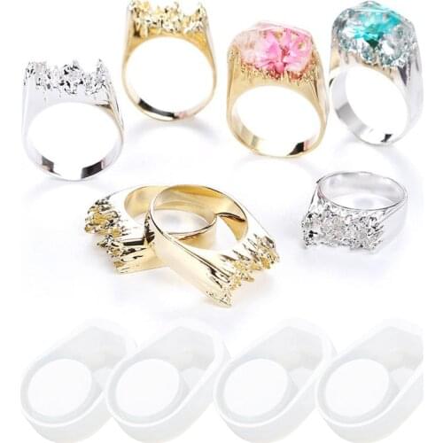 Handmade Stubble Ring Silicone Mold DIY Crystal Epoxy Stereo Collection Rings Resin Molds Jewelry Pendant Making Tools