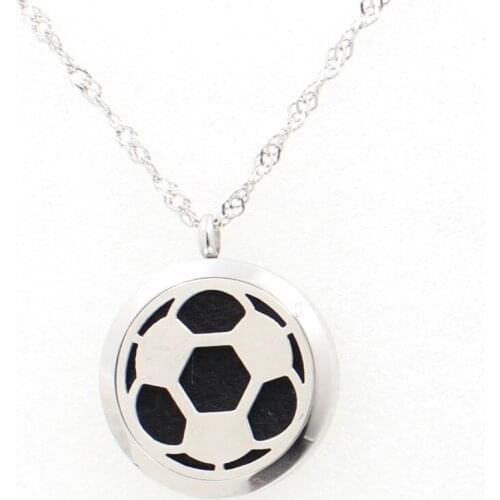 Sports Footballt Essential Oil Diffuser For Aroma Pendant 316L Stainless Steel Perfume Locket Necklace Pendant With Free Pad