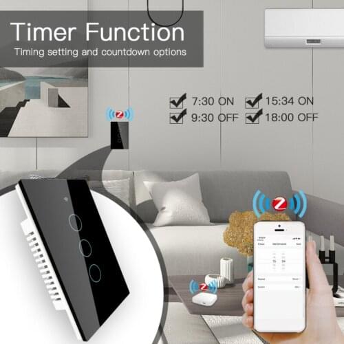 Tuya ZigBee Smart Light Switch With/Without Neutral Wire Two Wiring Methods AC100-240v Work With Alexa Google Home Assistant