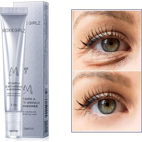 Vitamin A Anti-wrinkle Rolling Eye Cream Brighten Anti Dark Circle Eye Bags Removal Cream Hyaluronic Acid Moisturizing Eye Care