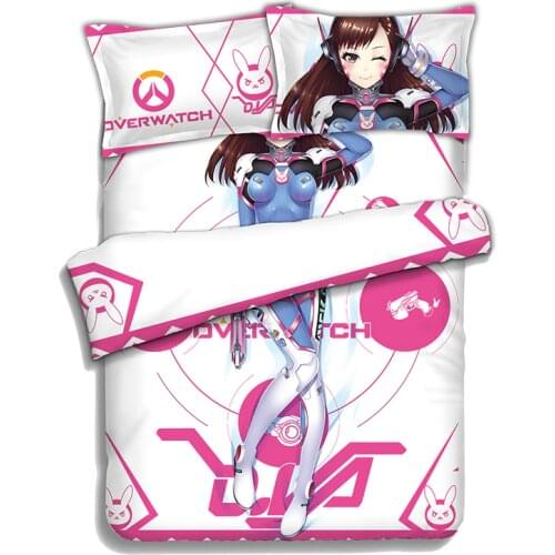 Japanese Anime Overwatch Bedding Sheet Bedding Sets Bedcover Pillow Case 4PCS