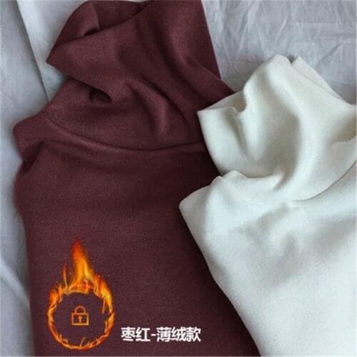 2021 New autumn winter plus velvet turtleneck long sleeve T-shirts solid blouse High Neck Bottoming Women Tshirt warm Basic Tops