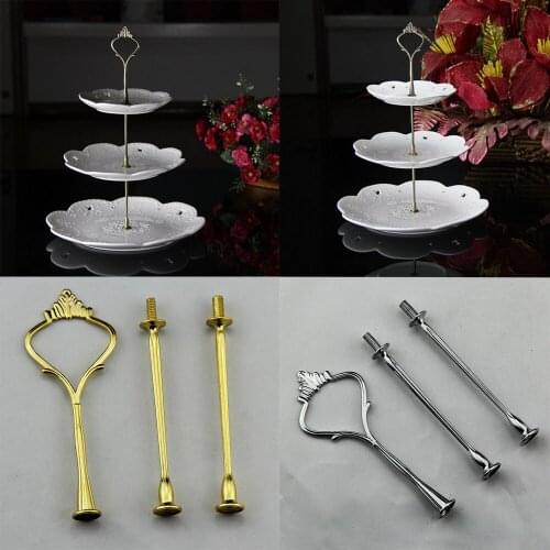3 Tier Hardware Crown Cake Plate Stand Handle Fitting Wedding Party Table Decor Dessert Plates Rack Fruit Tray Stand Only