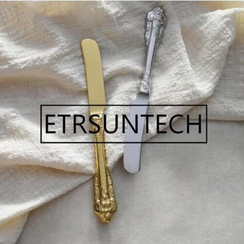 50pcs European Royal Elegant Style Stainless Steel Butter Knife Jam Spreader Cheese Scraper Kitchen Accessories