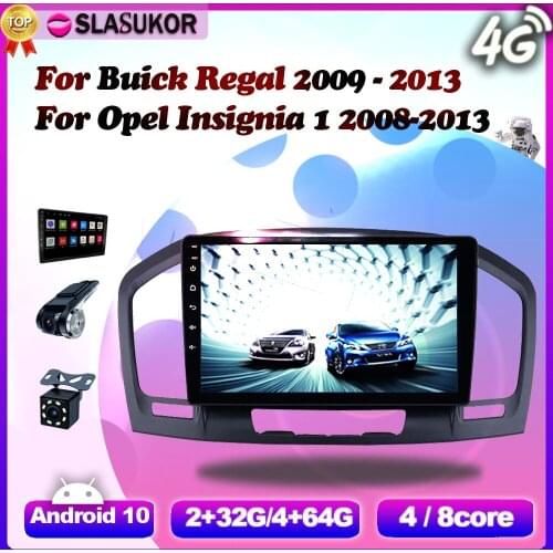 Android 10 For Buick Regal 2009 - 2013 For Opel Insignia 1 2008-2013 Multimedia Video Player Navigation GPS DVD Canbus No 2 din