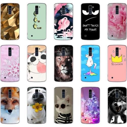 Phone Case For LG K10 Silicone Soft TPU cartoon Painted full Protective Case For LG K10 Back Cover Cases cute cat