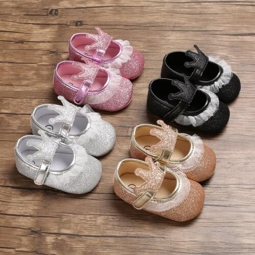 Spring and Autumn 0-1 female baby princess shoes silicone non-slip baby toddler shoes