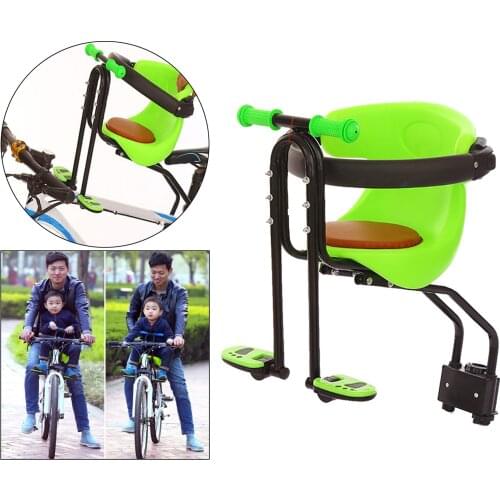 Baby Seat Safety Child Bicycle Seat Bike Front Kids Saddle with Foot Pedals Handrail Guardrail Support Rest for MTB Road Bike