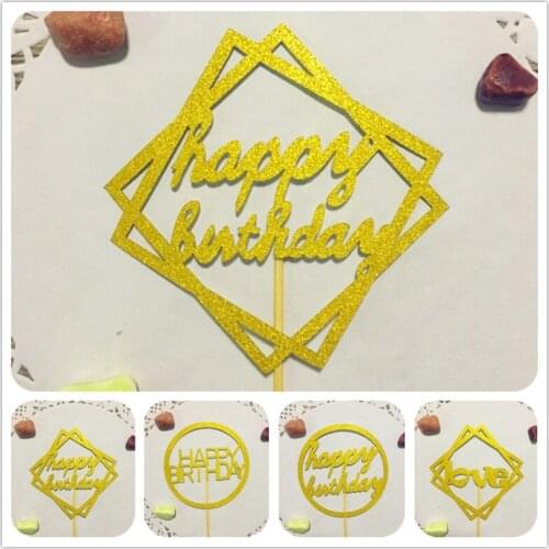 Cupcake Toppers Birthday Party Decorations Kids Girl Cake Toppers Birthday Baby Shower Party Favors Happy Birthday Cake Topper