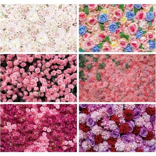Flower Wall White Pink Rose Blossom Wedding Birthday Love Party Photo Backdrop For Baby Kid Portrait Photo Backgrounds Photozone