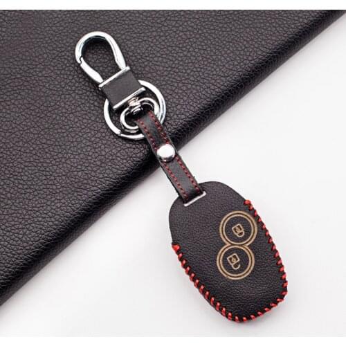 2 Button Carrying Leather Car Key Case For Renault Clio Scenic Megane Duster Sandero Captur Twingo Modus Remote Control Cover