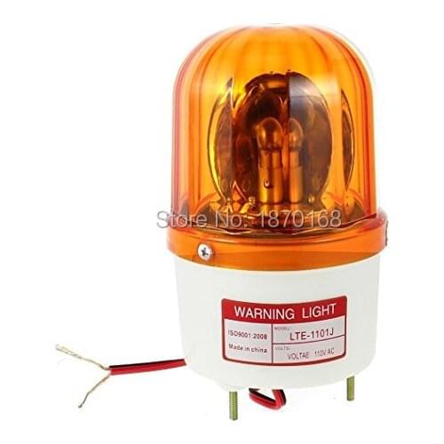 LTE-1101J AC220V AC110V DC12V DC24V Industrial AC 220V Bulb Flash Siren Emergency Rotary Warning Light Yellow