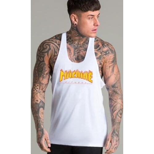 MACHINEFITNESS Brand Men Summer gyms Fitness Tank Top fashion mens clothing Loose breathable sleeveless shirts workout Vest