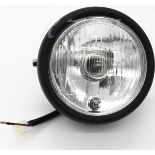 ZORBYZ Motorcycle Head Light 12V Black Metal Clear Lens Halogen Headlight Fits For Suzuki Honda CG125 GN125 Cafe Racer Bobber