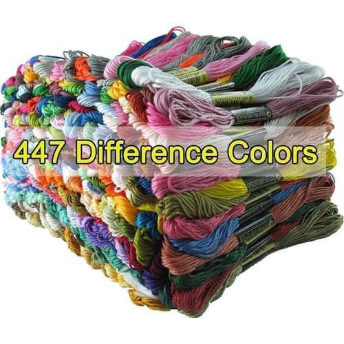 Full set of 447 Colors Anchor Similar DMC Cross Stitch Cotton Embroidery Thread Floss Sewing Skeins Craft DIY Handmade Accessor
