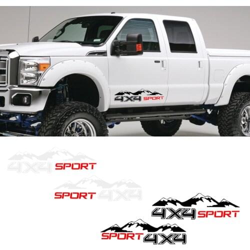 CITALL 2Pcs DIY Graphic 4X4 Mountain Car Stickers Body Decor Decal Vinyl Waterproof Fit For Off Road Truck SUV Pickup