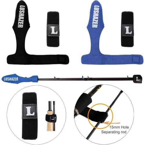 New 2pcs/set Oxford Cloth Fishing Rod Protector Set Elastic Pole Tip Cover + Wrap Band Strap