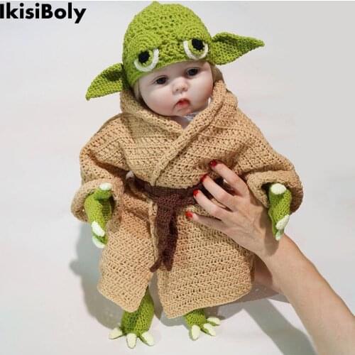 2020 New Arrival 0-6M Baby Girl Boy Crochet Knit Photography Prop Newborn Cartoon Costume Hats Coat Gloves Socks Outfits