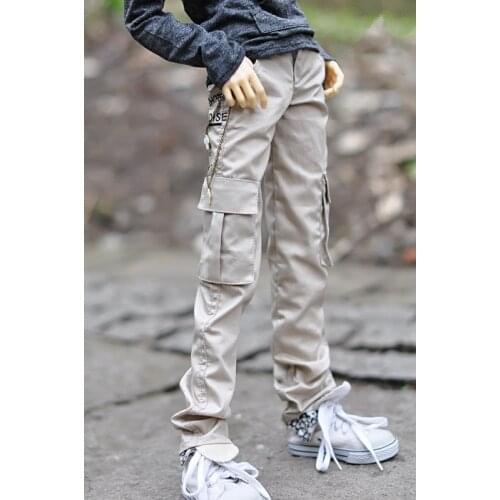 BJD doll clothing is suitable for 1/3 1/4 1/6 Uncle size beige gray 2 color baggy overalls (not including pants trim) doll acces