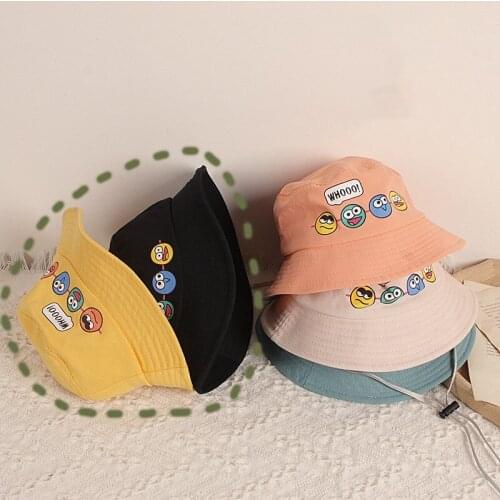 Cartoon Baby Bucket Hat Summer Autumn Cotton Children Fisherman Cap Outdoor Travel Kids Boys Sun Hat