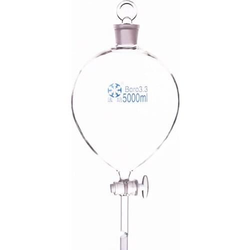Separatory funnel globe shape,with ground-in glass stopper and stopcock 5000ml,Thick separatory funnel,Glass switch valve