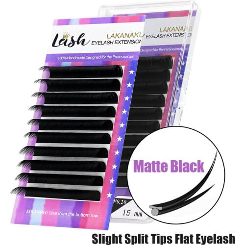 New All Styles Flat Ellipse Lashes Extensions Split Tips Ellipse Shaped Natural Light False Makeup Eyelashes Free Shipping
