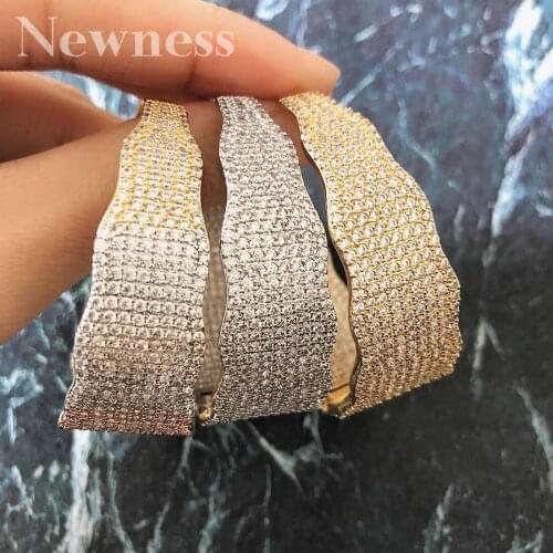 Newness Big Earrings For Women Three Tone Color Ear Drops Copper Women Width Baguette Earring Fashion Jewelry