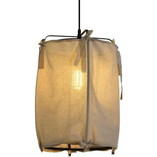 Modern hanging light Fabric Chandelier Customization Of Antique Linen Lamps Decorated By Japanese Restaurant Daily