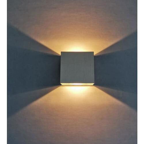 LED Aluminium Square Wall Light 6W Up Down Dimmable LED Wall Lamp Bedroom courtyard Porch wall sconce