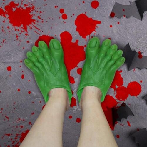 Halloween Cosplay Hulk Green Giant Feet Bigfoot Count Slippers Big Feet Slippers Costume Props Funny Party Accessories