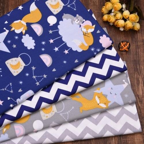 Stars Foxes 100% Cotton Fabric DIY Sewing Craft Patchwork Quilting Fat Quarter Tecido Clothes Tilda For Baby Sheet Home Textiles