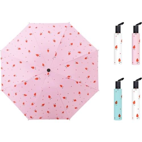 YADA Cartoon Fruit Carrot Umbrellas Rain uv Three Folding Umbrella For Childrens Gift Women Windproof Umbrellas Female YS210001