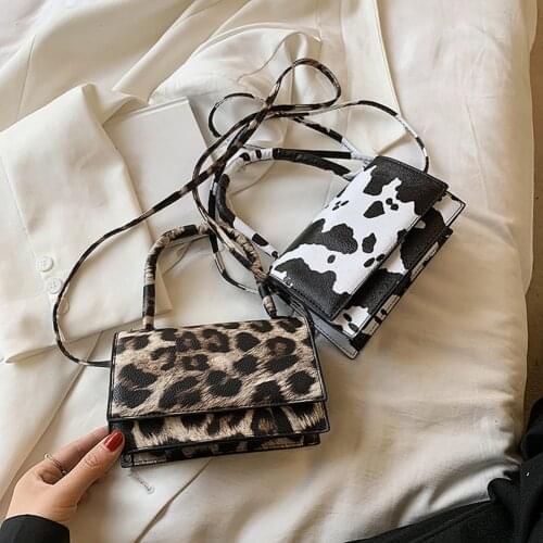 Fashion Women Printing Mini Flap Leopard Cow Zebra PU Shoulder Messenger Bags Elegant Ladies Handbag Shoulder Bag