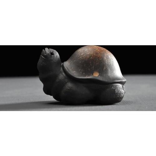 1pc Handmade Yixing Zisha Tea Pet Little tortoise Tea Pet Brush Rest Rack