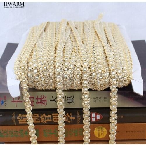 20Yards Party Favors Sewing African Lace Fabric Ribbon Wedding Decoration Trim Polyester Wavy Handwork Curtain Hat Accessories